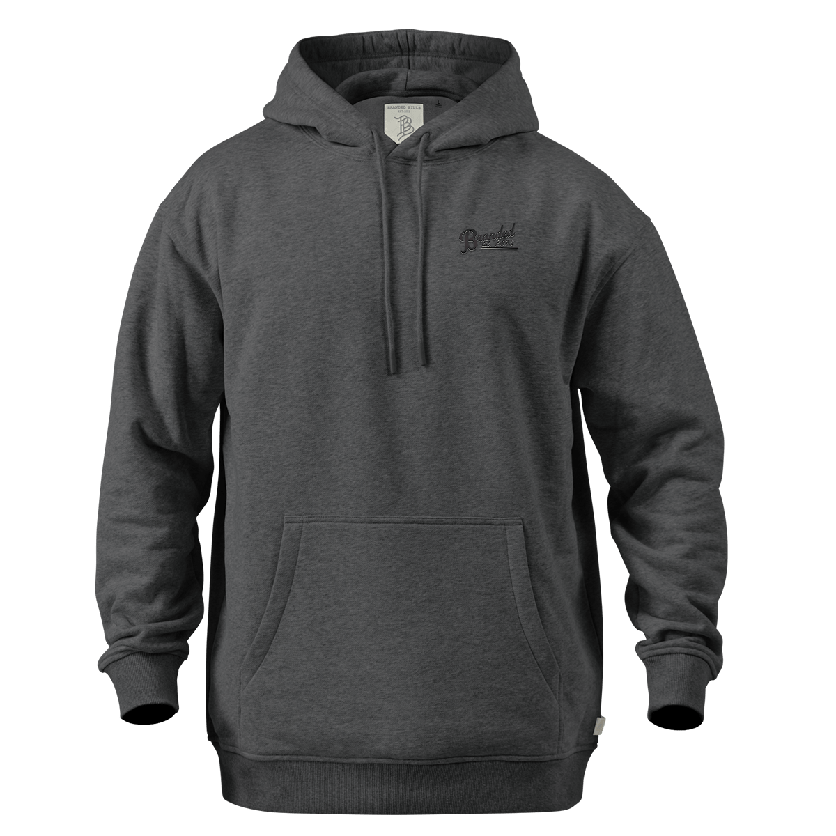 Est. 2015 Stacked Silicone Script Peak™ Hoodie Charcoal Heather