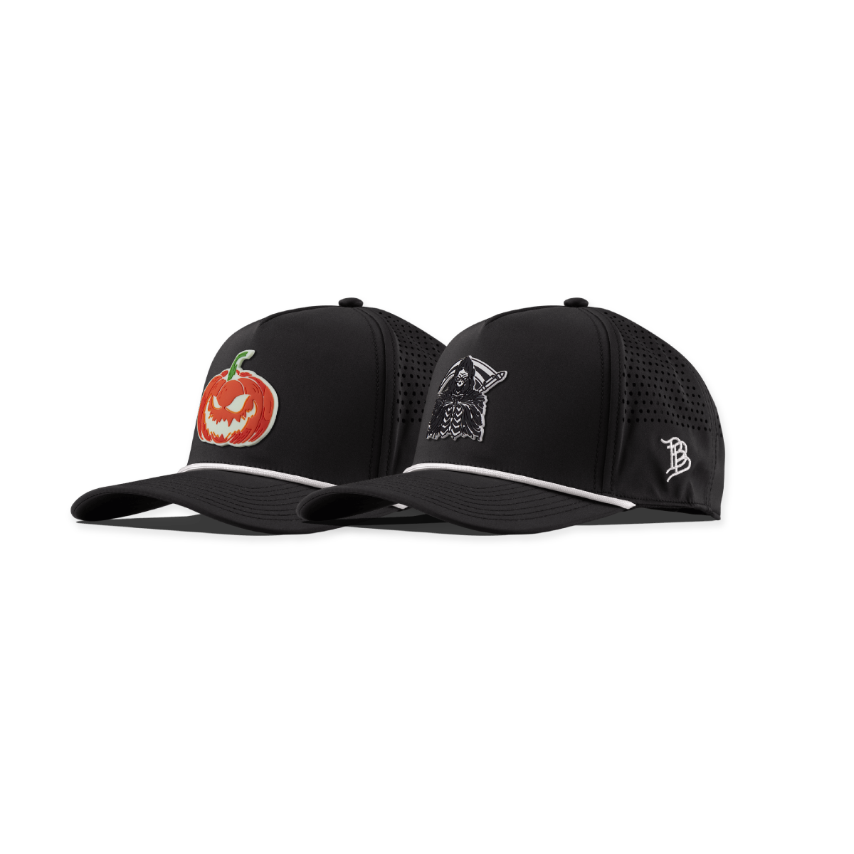 Jack-O-Lantern + Grim Reaper Glow Curved 5 Panel Rope Bundle Black