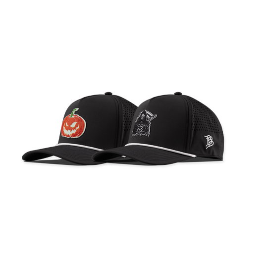 Jack-O-Lantern + Grim Reaper Glow Curved 5 Panel Rope Bundle Black