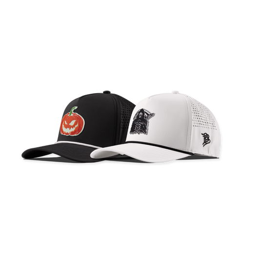 Jack-O-Lantern + Grim Reaper Glow Curved 5 Panel Rope Bundle Black + White