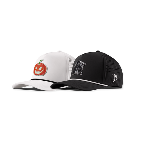 Jack-O-Lantern + Grim Reaper Glow Curved 5 Panel Rope Bundle White + Black