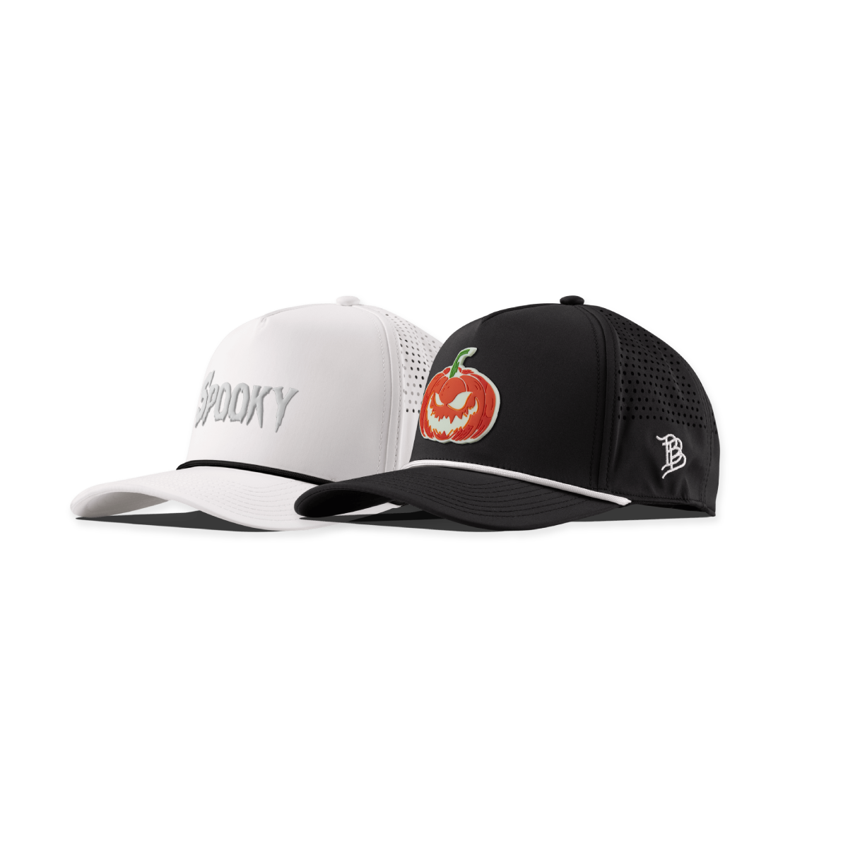 Spooky Glow + Jack-O-Lantern Glow Curved 5 Panel Rope Bundle White + Black