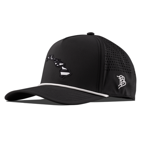 Hawaii Vintage Curved 5 Panel Performance Black/White