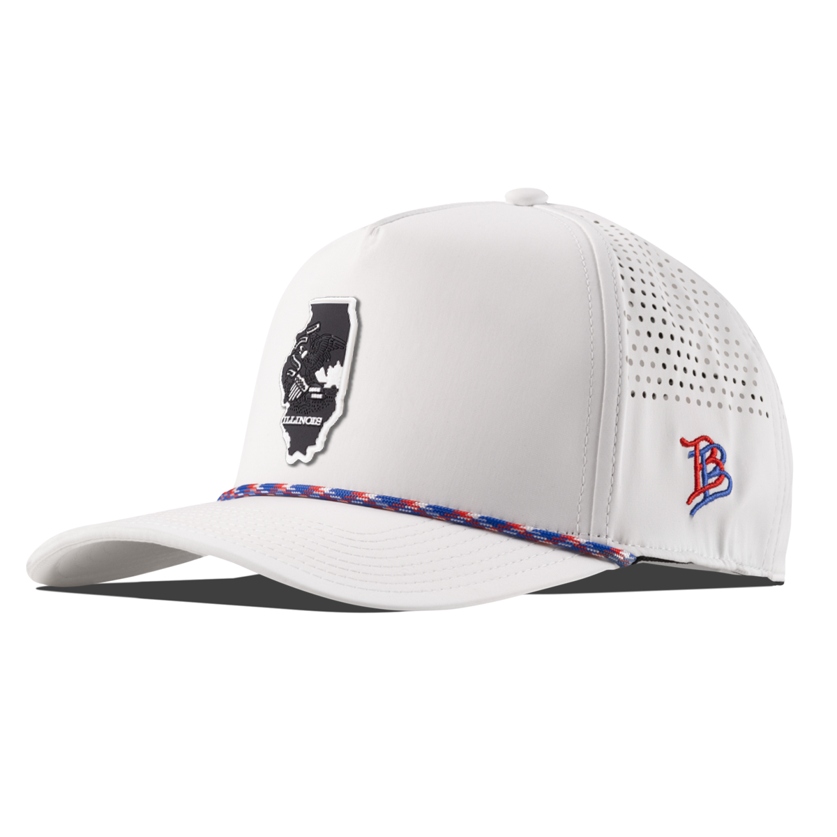 Illinois Vintage Curved 5 Panel Performance White + RWB