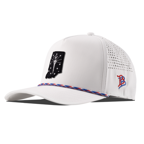 Indiana Vintage Curved 5 Panel Performance White + RWB