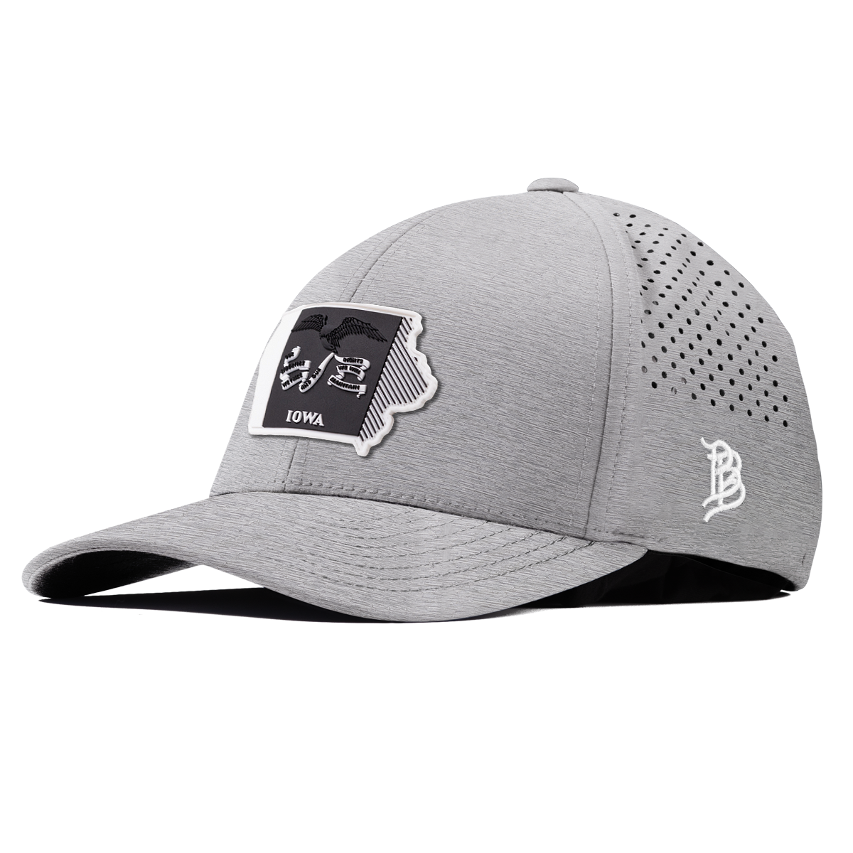 Iowa Vintage Curved Performance Heather Gray