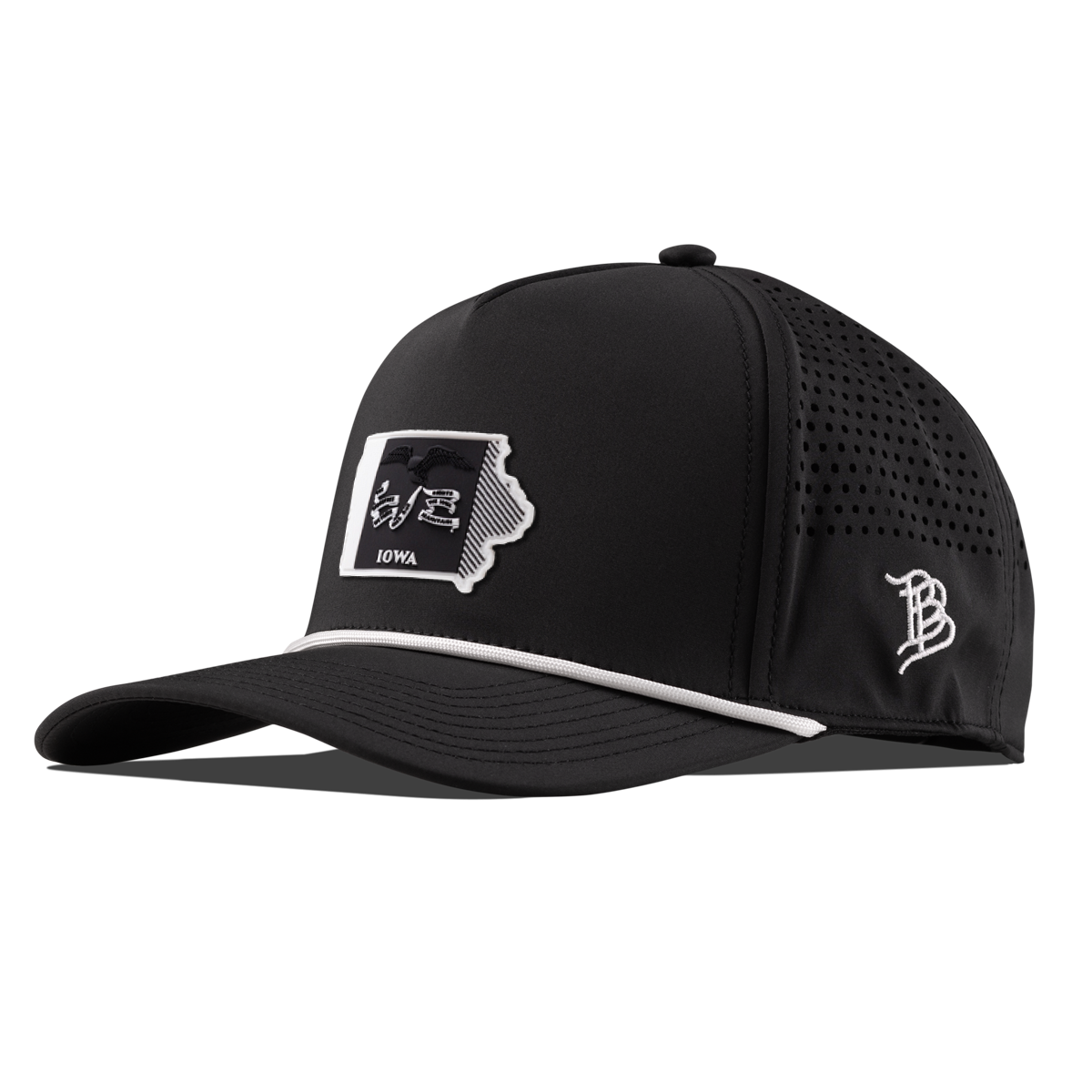 Iowa Vintage Curved 5 Panel Performance Black/White