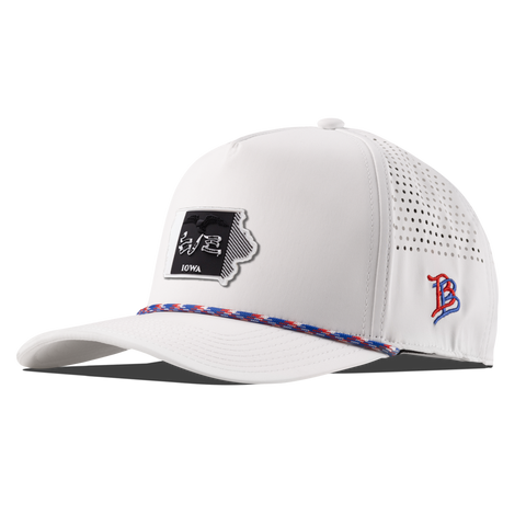 Iowa Vintage Curved 5 Panel Performance White + RWB