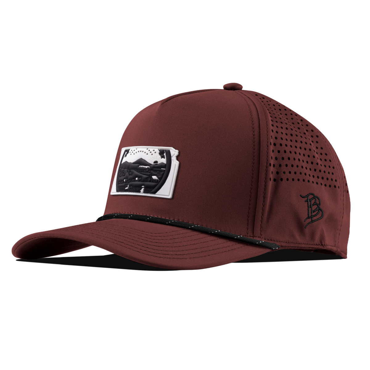 Kansas Vintage Curved 5 Panel Performance Maroon/Black