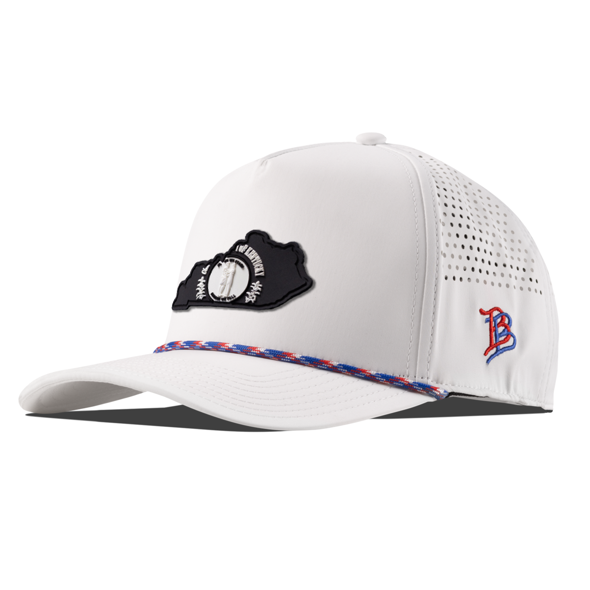 Kentucky Vintage Curved 5 Panel Performance White + RWB