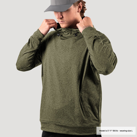 Performance Hoodie On Body Loden Heather