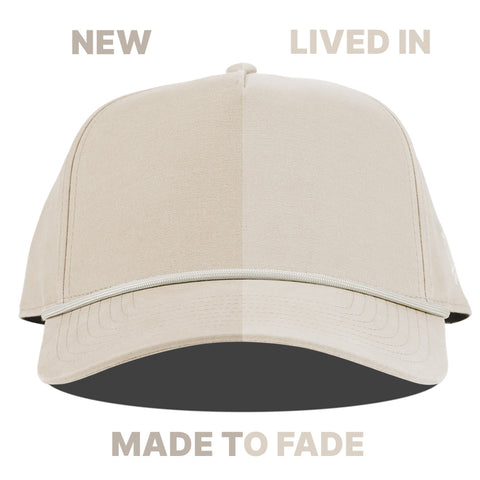 Old Glory PVC Canvas 5 Panel Rope Made to Fade Beige