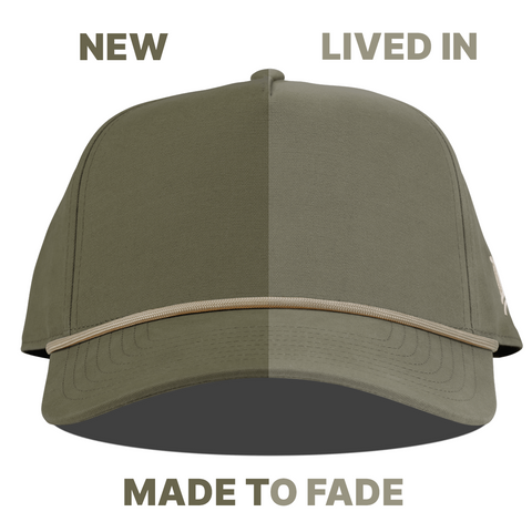 Grim Reaper Glow Canvas 5 Panel Rope Made to Fade Vintage Loden