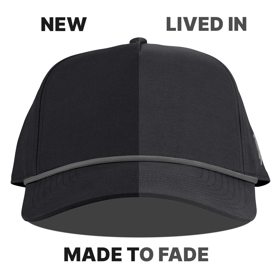 Old Glory PVC Canvas 5 Panel Rope Made to Fade Vintage Black