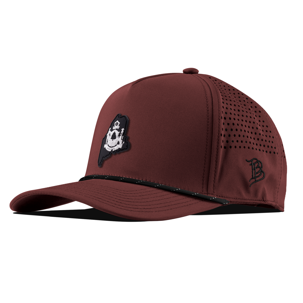 Maine Vintage Curved 5 Panel Performance Maroon/Black