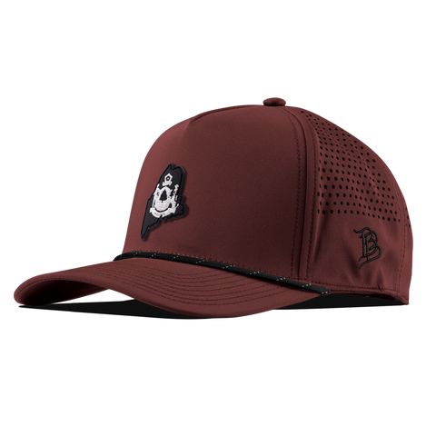 Maine Vintage Curved 5 Panel Performance Maroon/Black