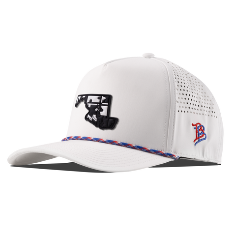 Maryland Vintage Curved 5 Panel Performance White + RWB