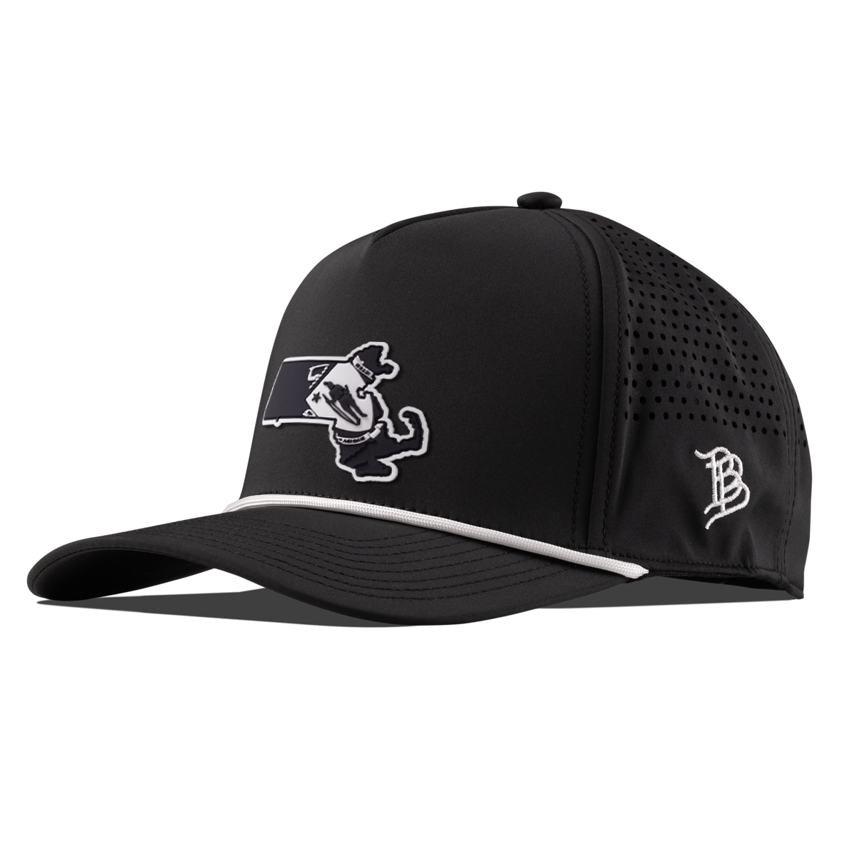 Massachusetts Vintage Curved 5 Panel Performance Black