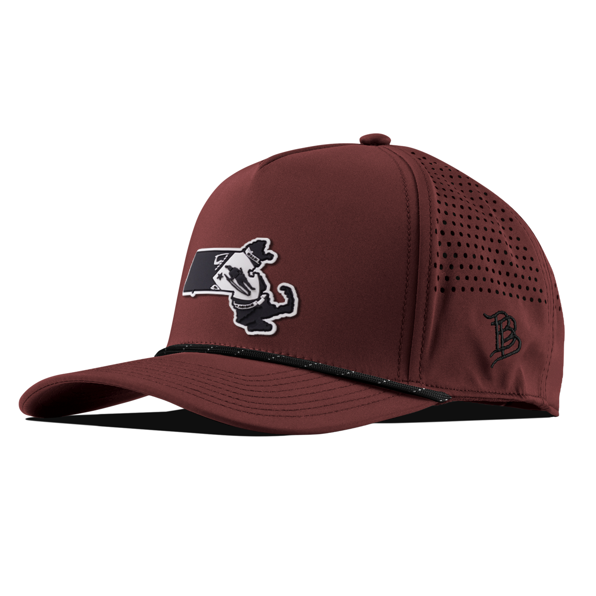 Massachusetts Vintage Curved 5 Panel Performance Maroon