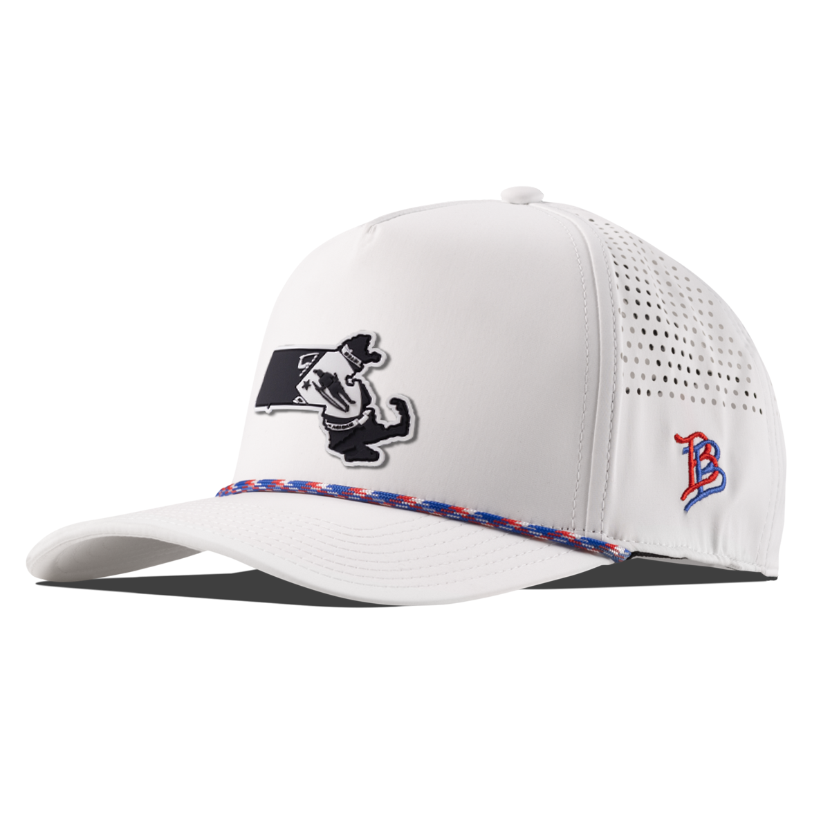 Massachusetts Vintage Curved 5 Panel Performance White RWB