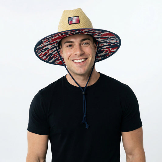 Mini Old Glory Yacht Hat Straw/USA Camo