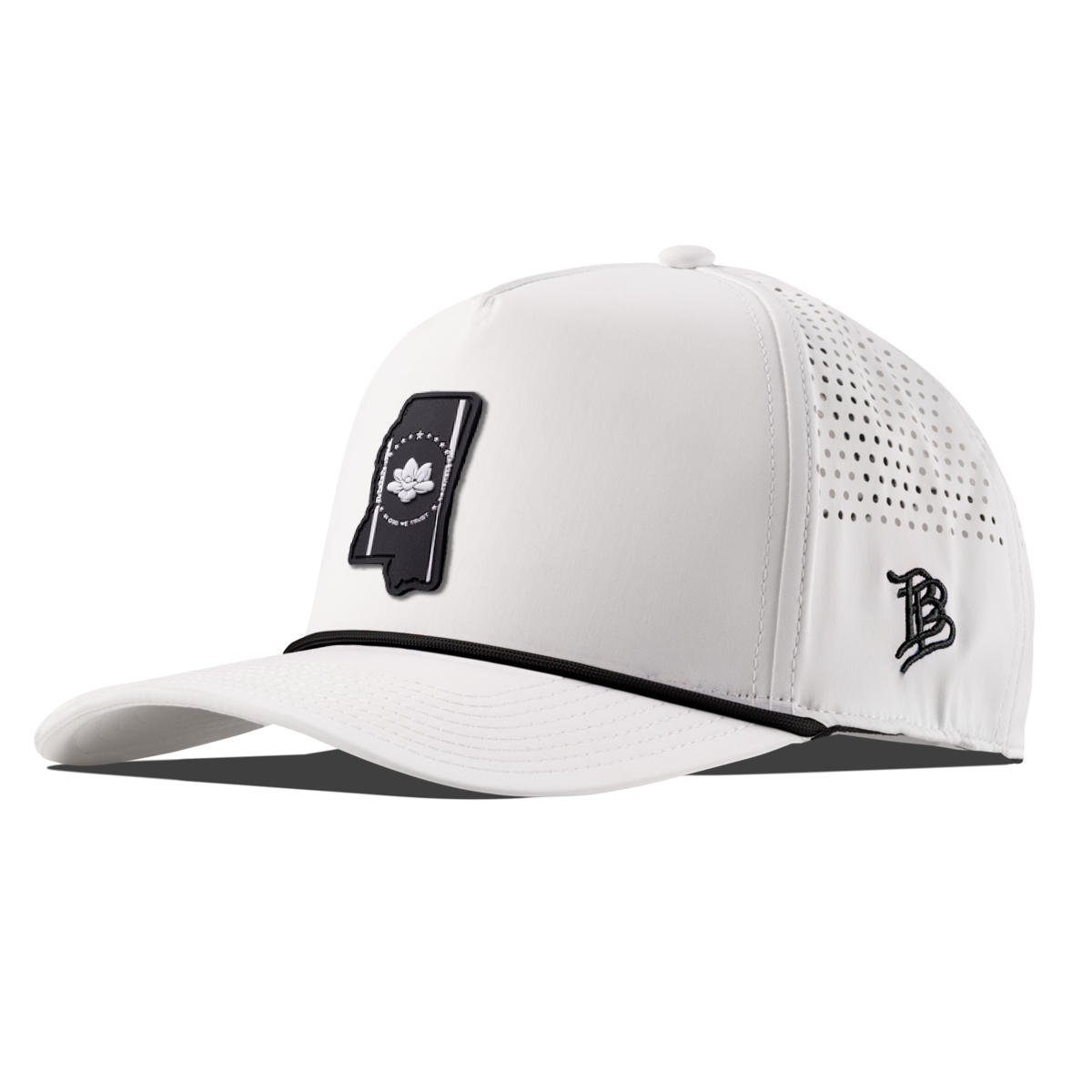 Mississippi Vintage Curved 5 Panel Performance White/Black