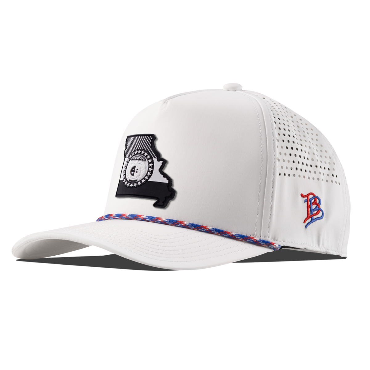 Missouri Vintage Curved 5 Panel Performance White + RWB