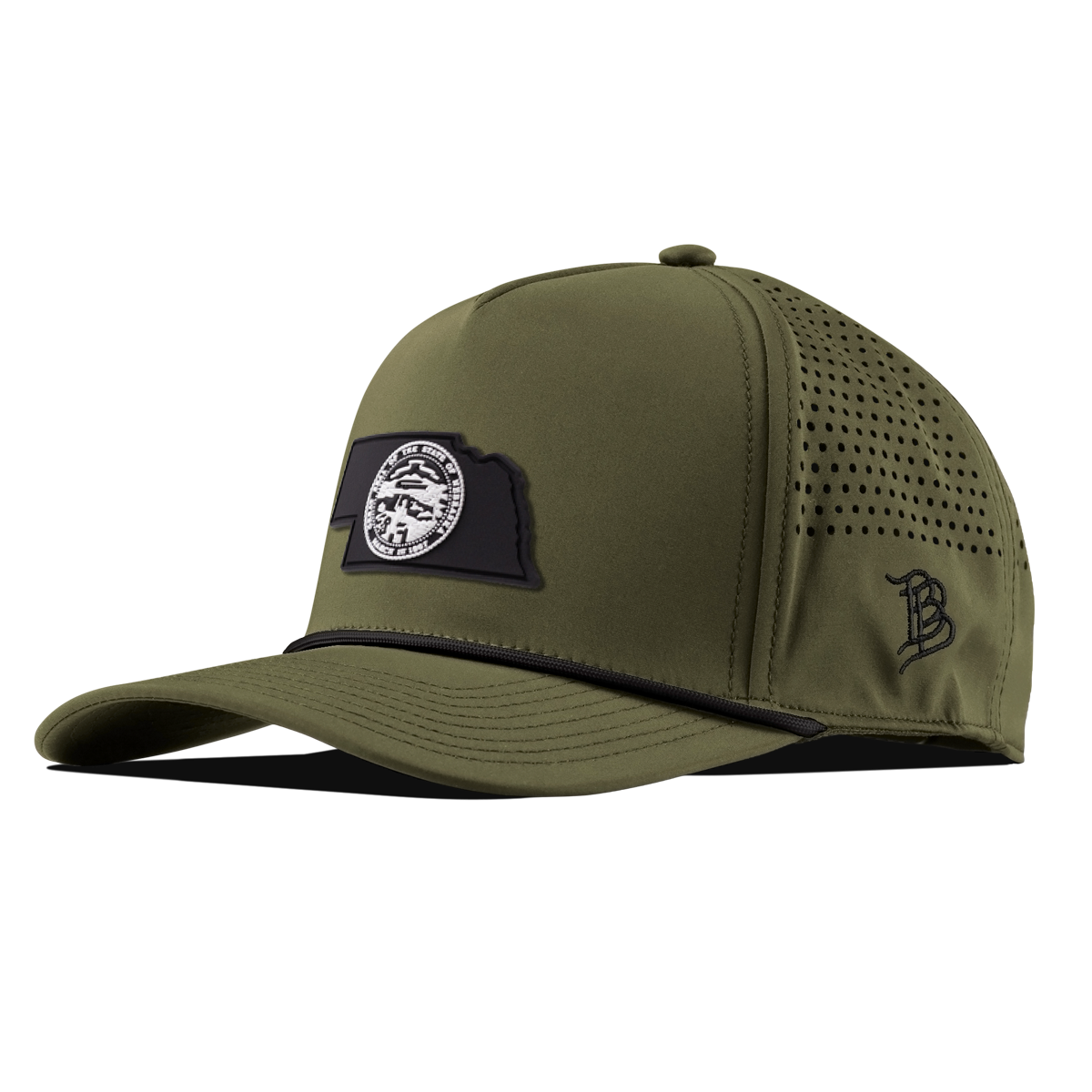 Nebraska Vintage Curved 5 Panel Performance Loden/Black