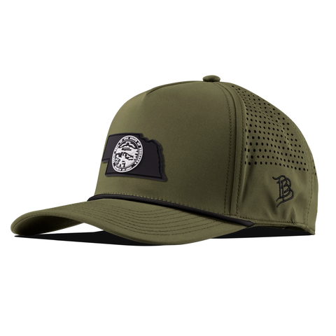 Nebraska Vintage Curved 5 Panel Performance Loden/Black