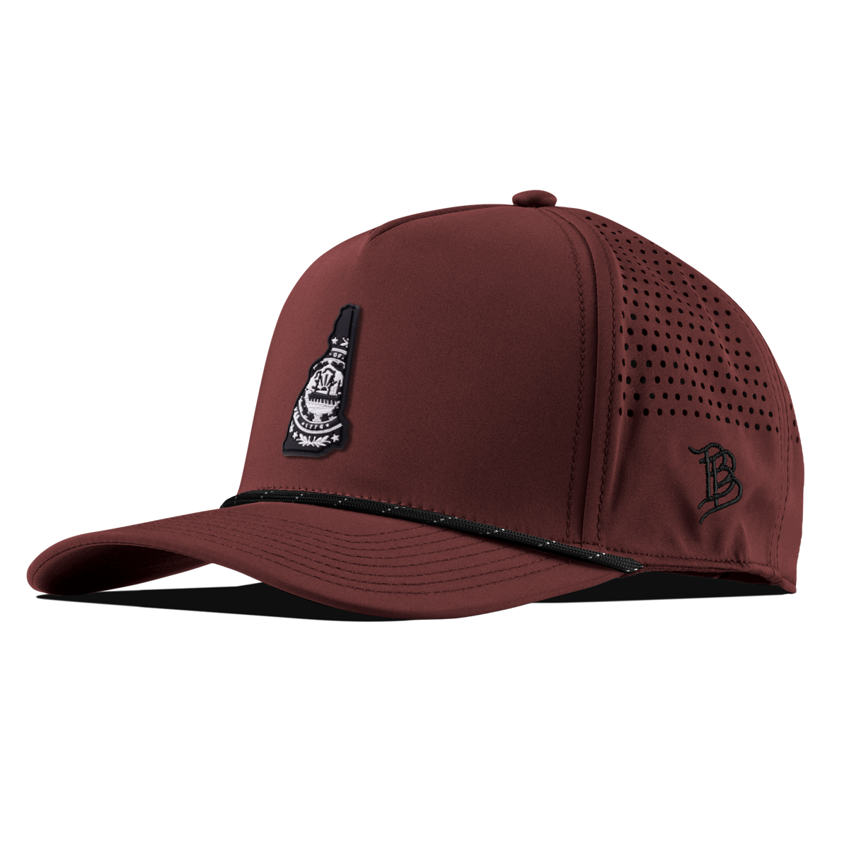 New Hampshire Vintage Curved 5 Panel Performance Maroon/Black White + RWB