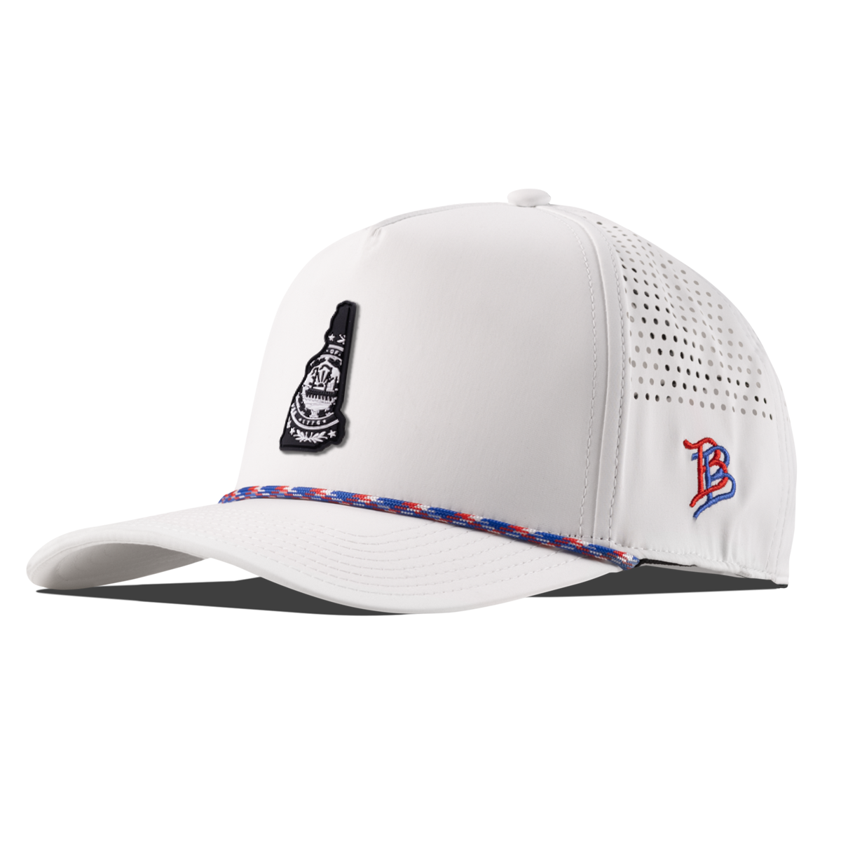 New Hampshire Vintage Curved 5 Panel Performance White + RWB