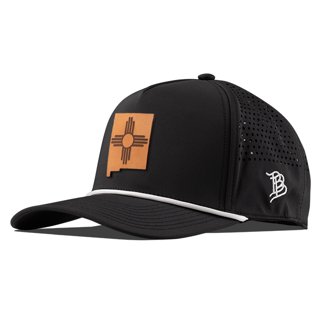 New Mexico 47 Tan Curved 5 Panel Performance Black/White