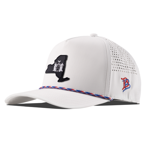 New York Vintage Curved 5 Panel Performance White RWB