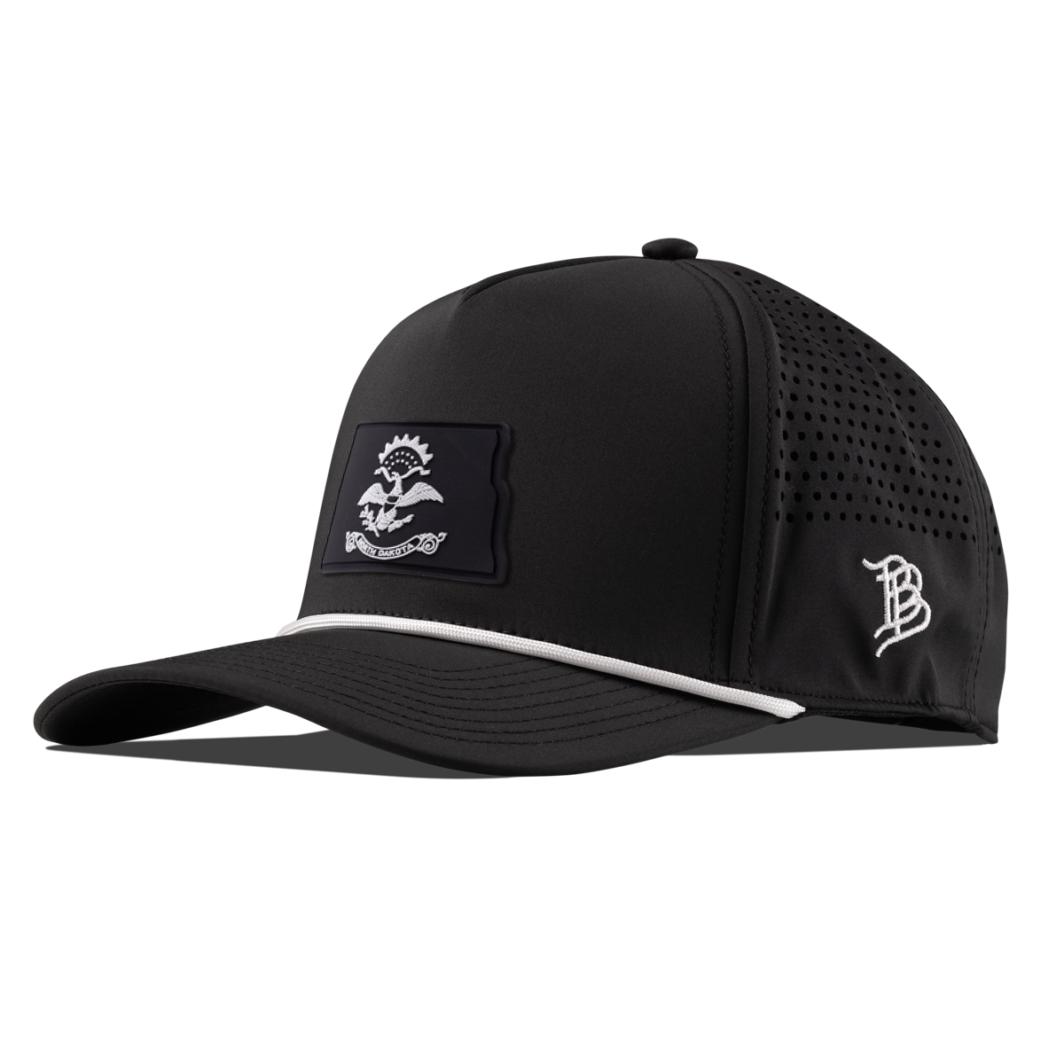 North Dakota Vintage Curved 5 Panel Performance Black