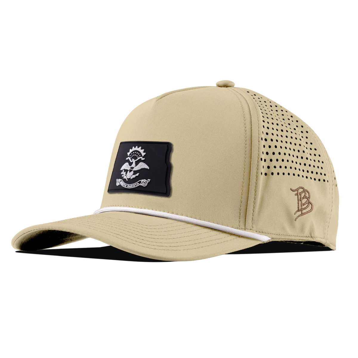 North Dakota Vintage Curved 5 Panel Performance Desert/White White + RWB