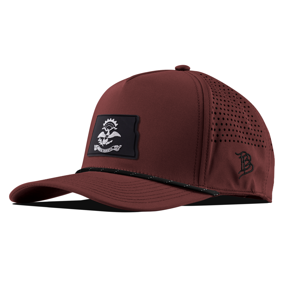 North Dakota Vintage Curved 5 Panel Performance Maroon/Black White + RWB