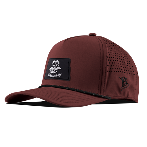 North Dakota Vintage Curved 5 Panel Performance Maroon White RWB