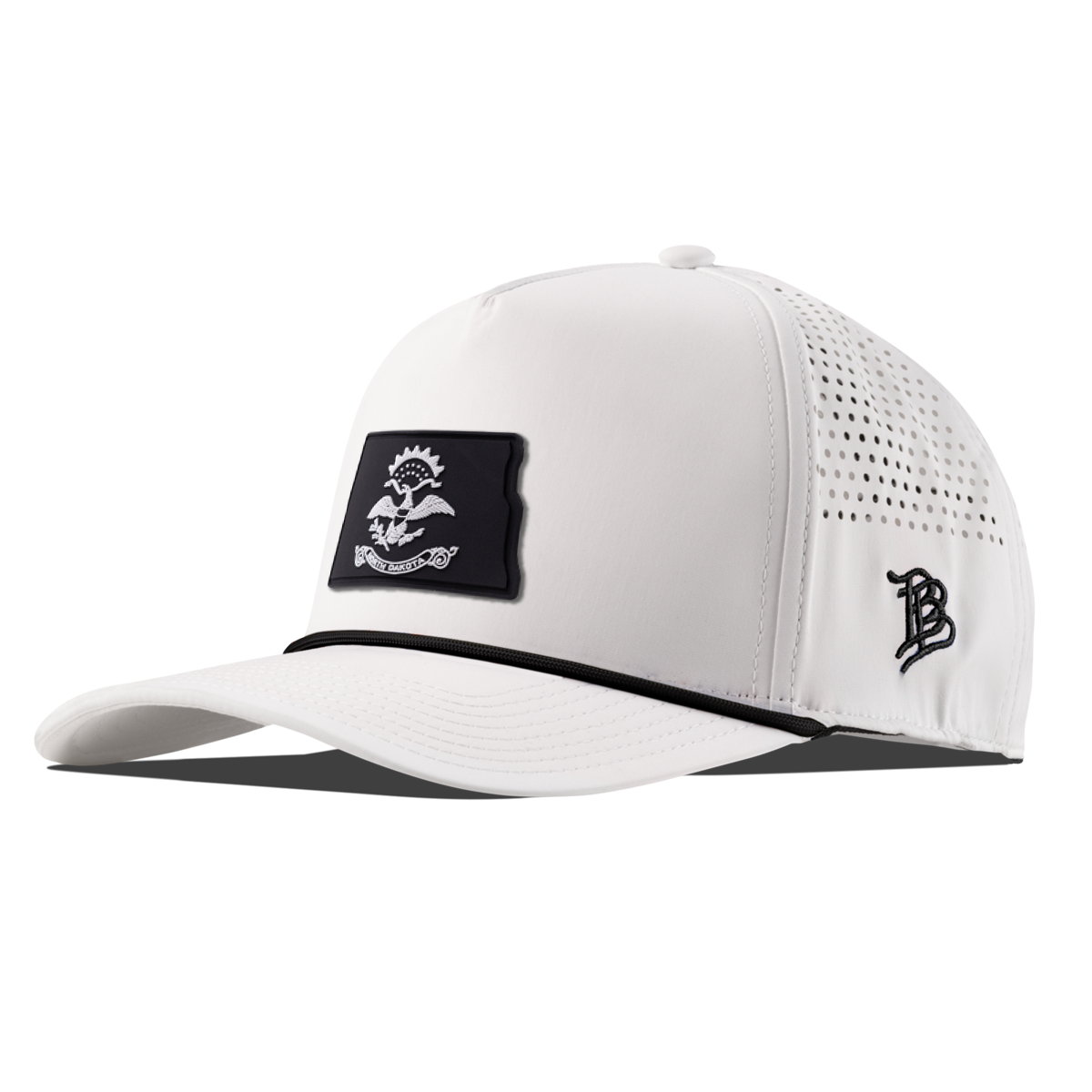 North Dakota Vintage Curved 5 Panel Performance White/Black