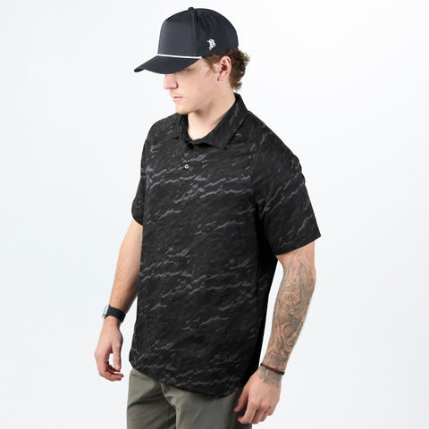 Performance Polo Black Camo On Body