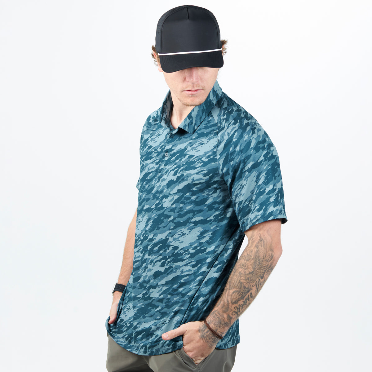 Performance Polo Marine Camo On Body