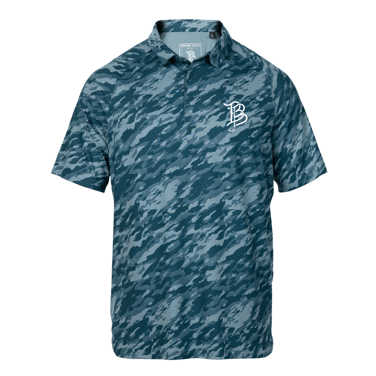 BB Golf Cutout Performance Polo Marine Camo 