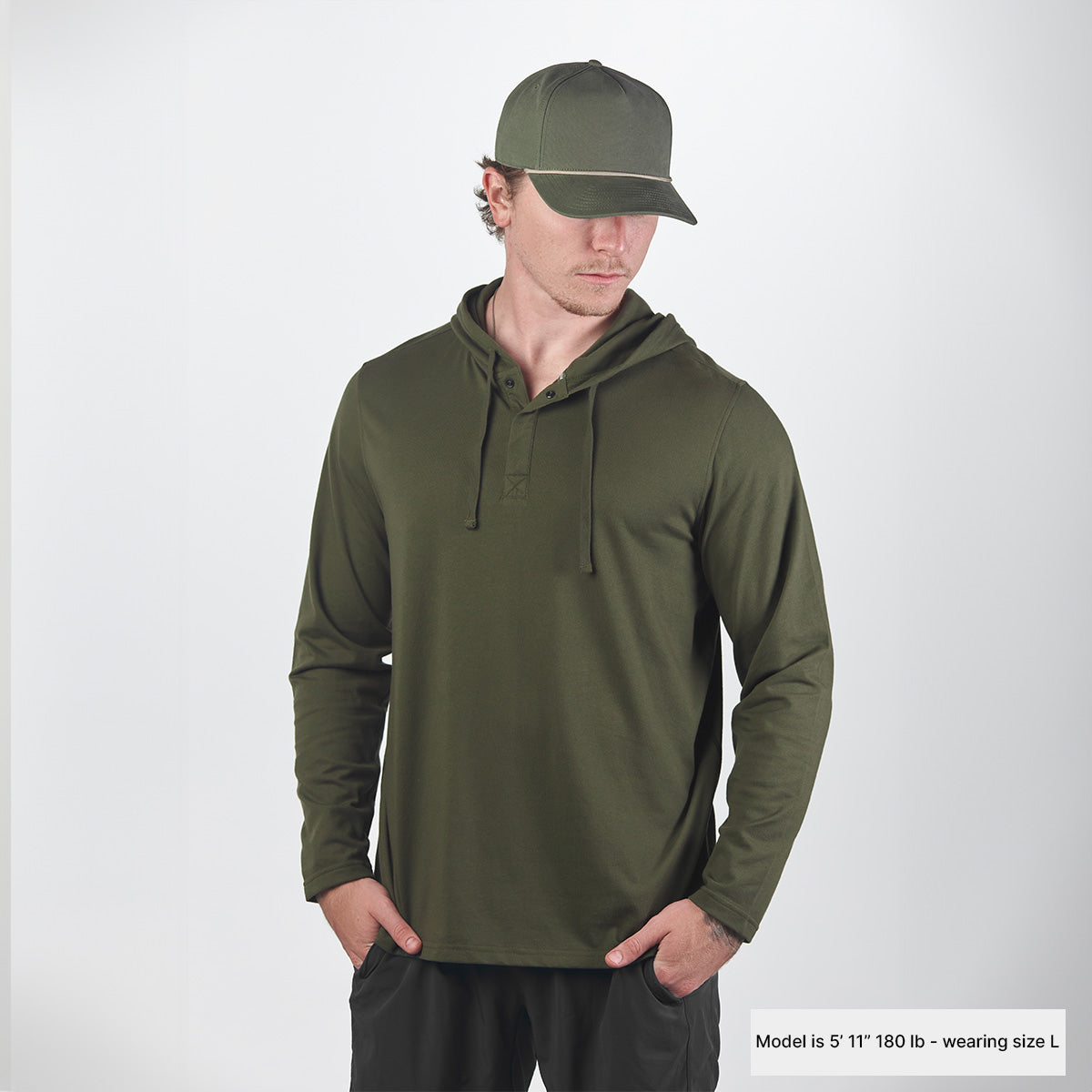 Cortaro™ Hooded Henley Loden