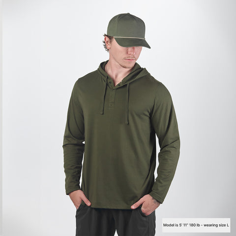 Cortaro™ Hooded Henley Loden