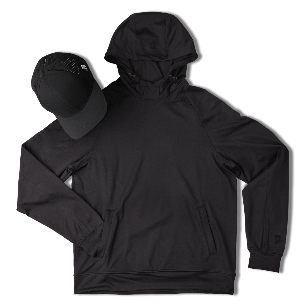 BB Curved Performance Hoodie Bundle Black + Black