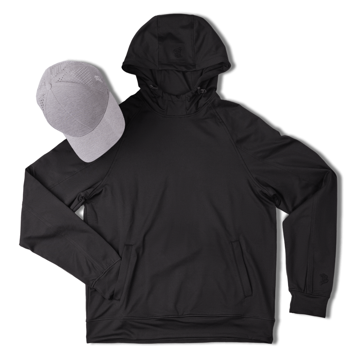 BB Curved Performance Hoodie Bundle Black + Heather Gray