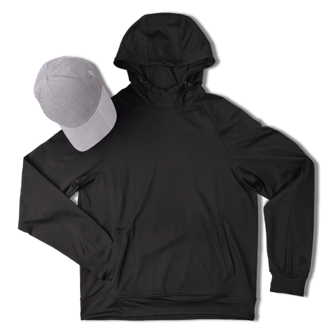 BB Curved Performance Hoodie Bundle Black + Heather Gray