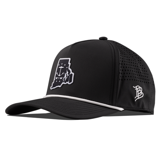 Rhode Island Vintage Curved 5 Panel Performance Black/White