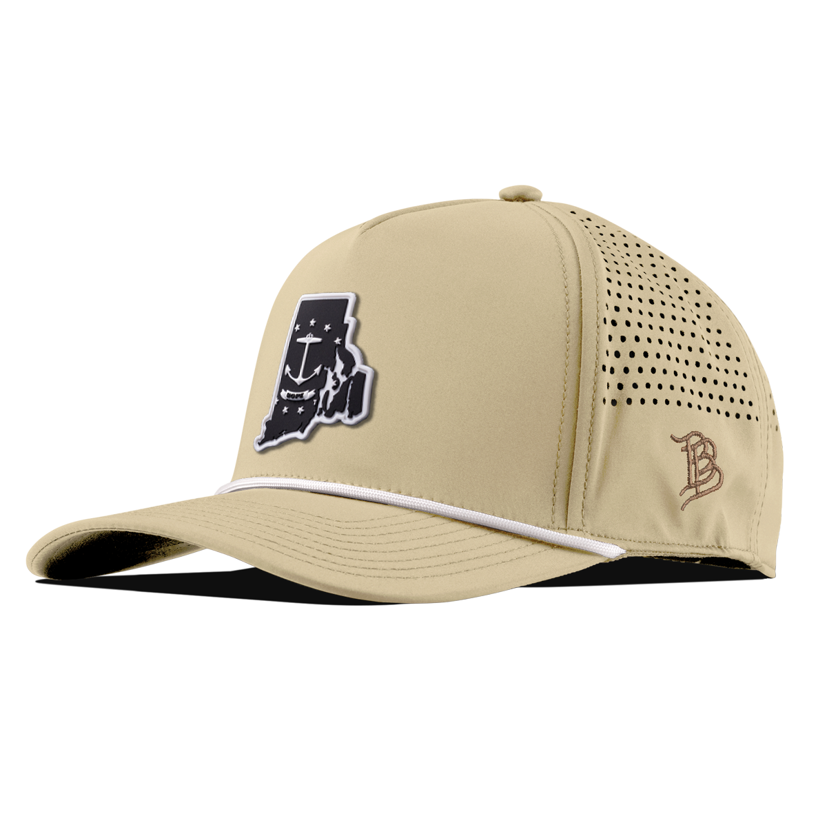 Rhode Island Vintage Curved 5 Panel Performance Desert/White White + RWB