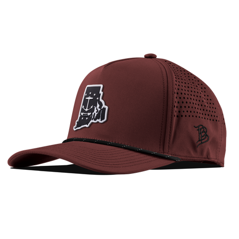 Rhode Island Vintage Curved 5 Panel Performance Maroon/Black White + RWB