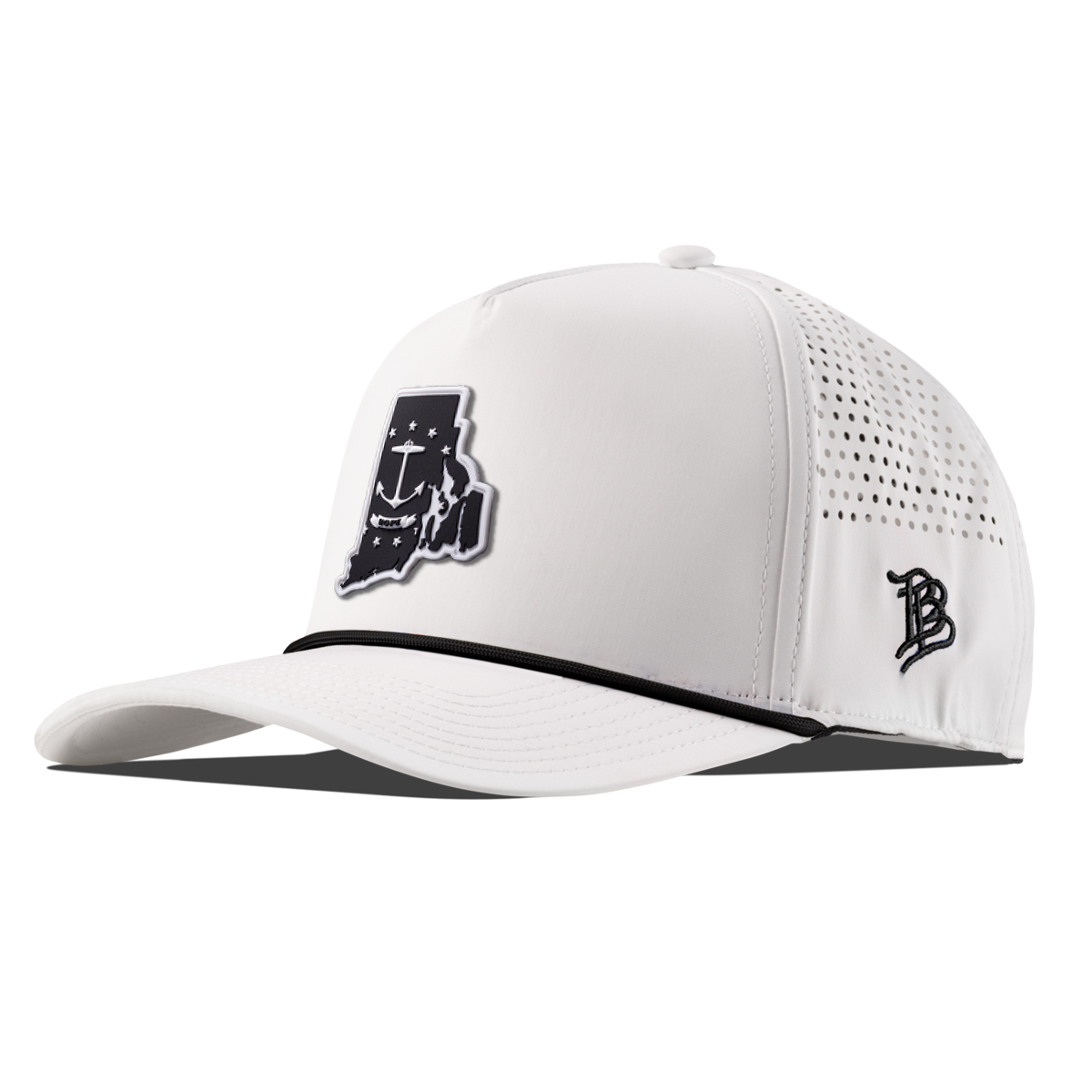 Rhode Island Vintage Curved 5 Panel Performance White/Black